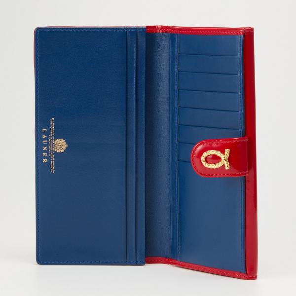 財布 18cm Red Blue | Rope Logo Purse レッド ブルー エナメル